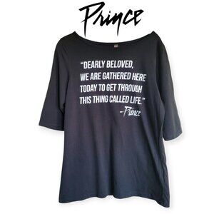 Prince 'Let's Go Crazy' Black Band Tee - Size L